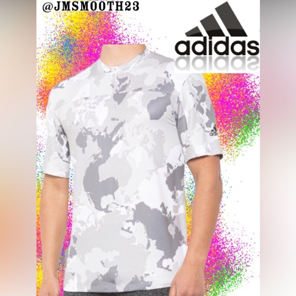 🛑CLEARANCE‼️ 🆕♻️ adidas Con Camo T-Shirt white/gray camo Sz medium